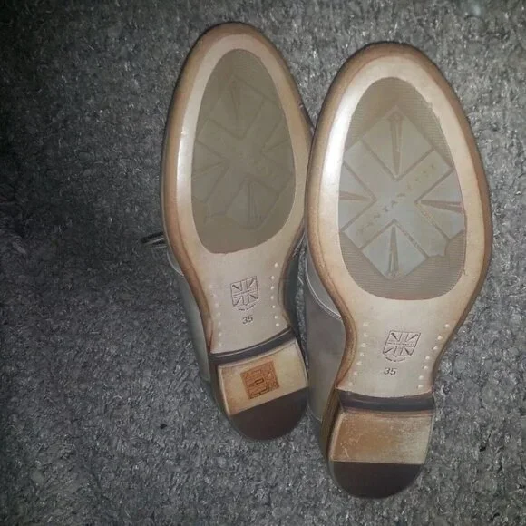 PANTANETTI-Lace Up Loafers-Taupe/Tan W/Metallic Detail-Size 35-Excellent - Picture 7 of 7